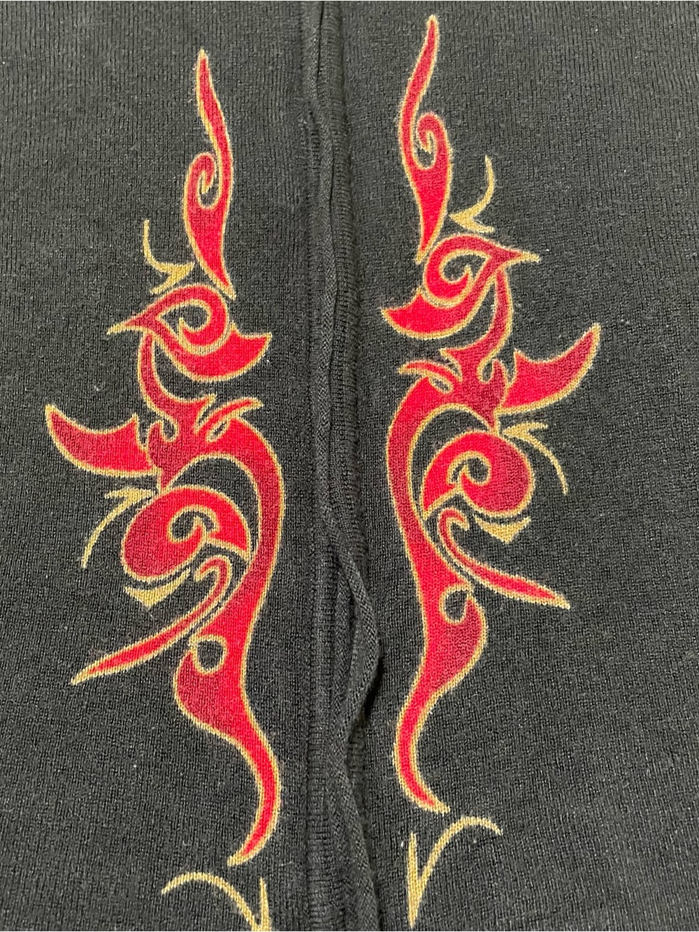 Harley-Davidson Black Zip-Up Hoodie with Red and Gold Flame Embroidery - Picture 7 of 9